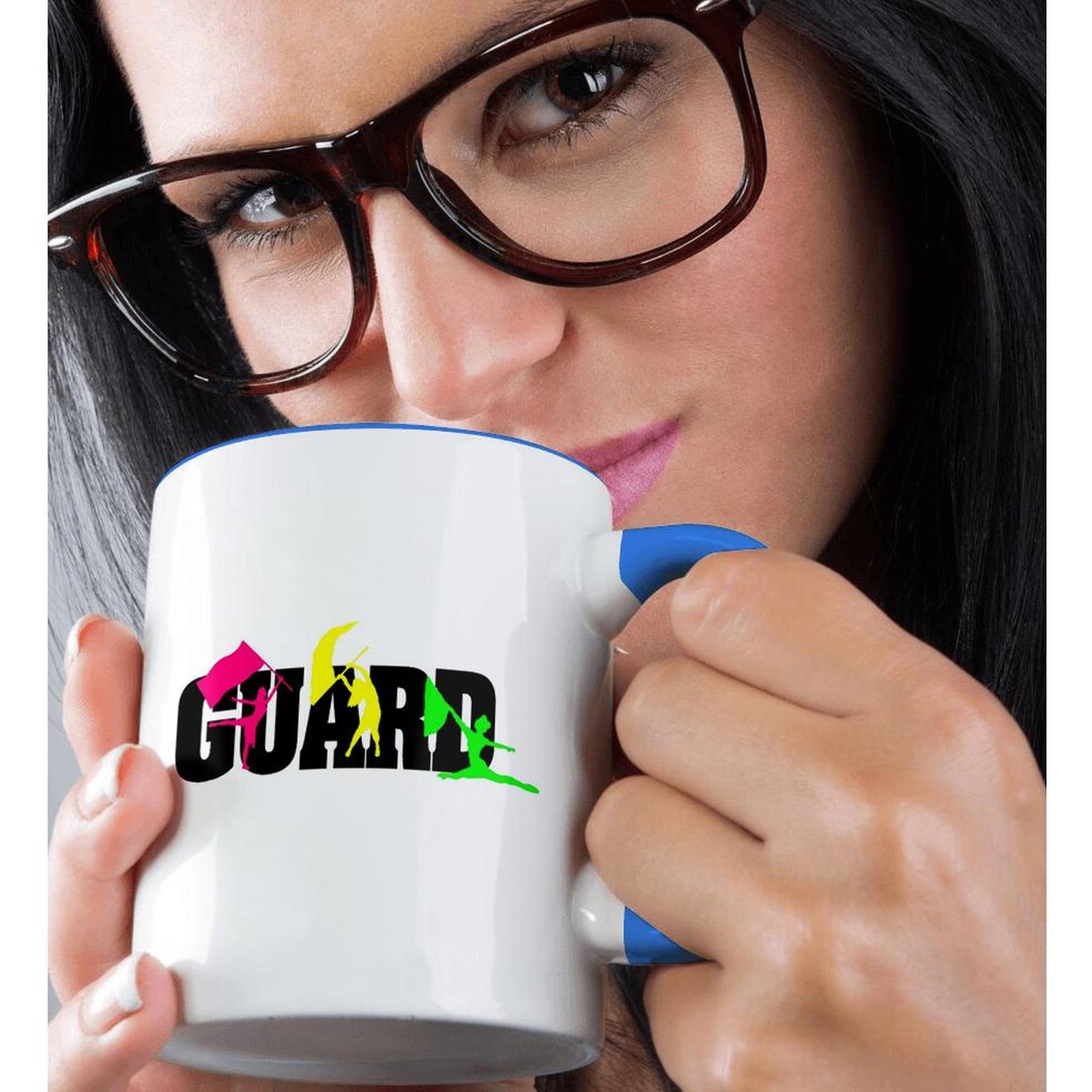 3dRose Color Guard Mug, 11 oz, Blue