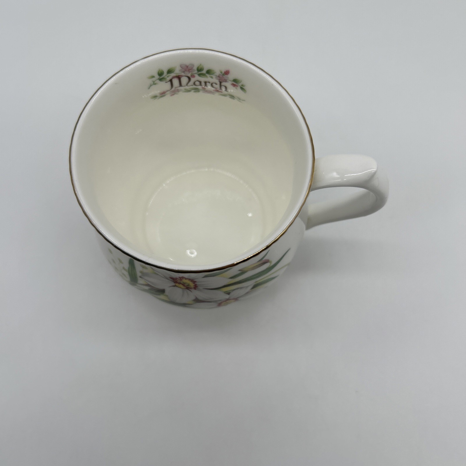 Vintage Monthly Flower March Fine Bone China Coffee Tea Mug Cup