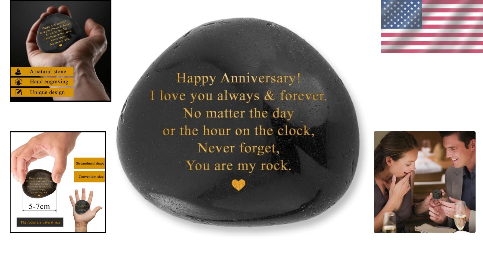 Heartfelt ‘You Are My Rock’ Anniversary Decorative Stone – Perfect Gift for Her