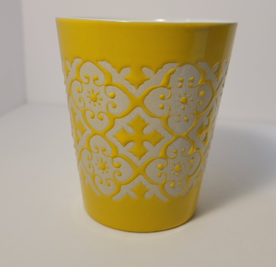 Gibson Home Yellow Ceramic Geometric Coffee Mugs Set of 2 Dishwasher Safe