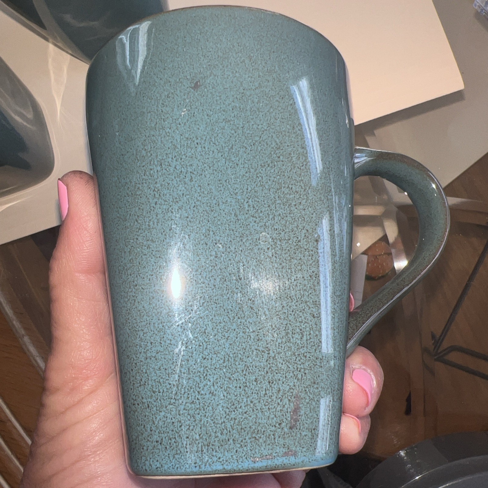 Set of 3 Gibson Elite Stoneware Coffee Mug Teal Color 12oz
