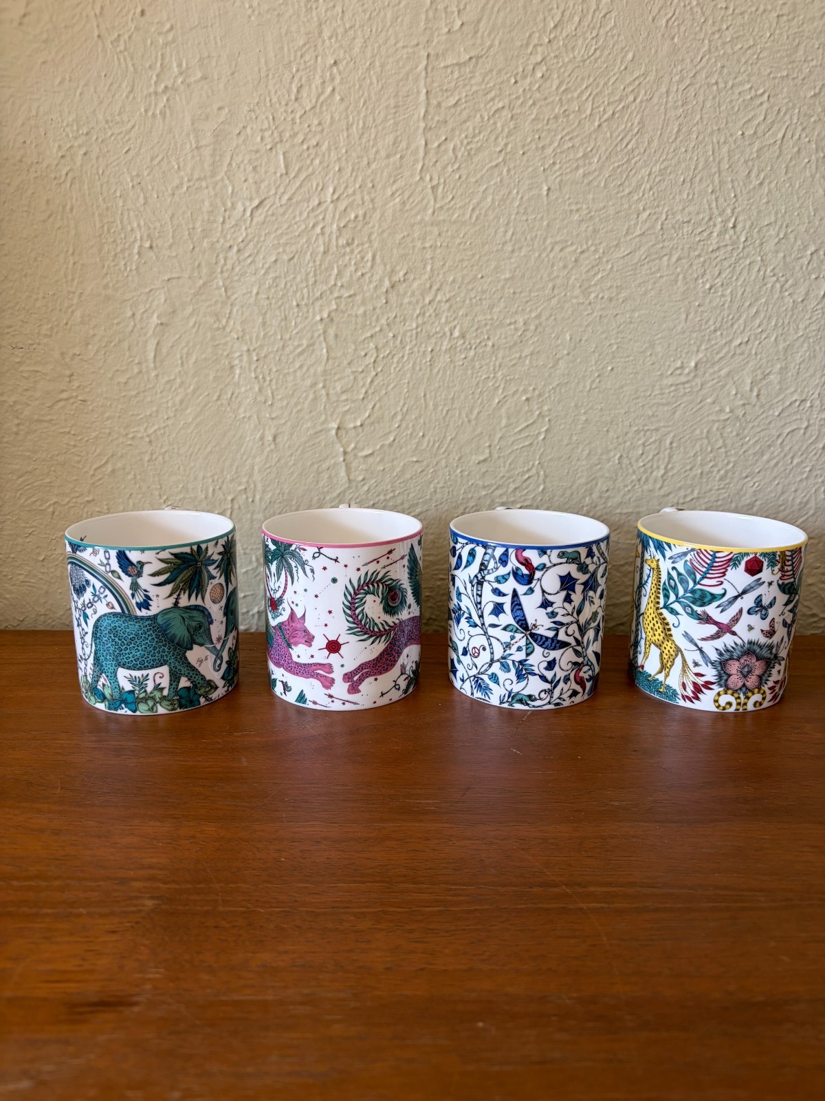 Emma J. Shipley Explorer 4 Mug Set – made of Fine Bone China – Animal/Nature