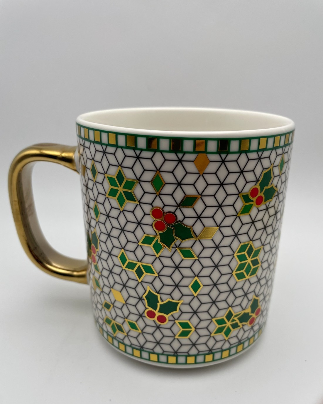 Creative Crate Anthropologie Bistro Tile Christmas Mug Personalized Letter B C98