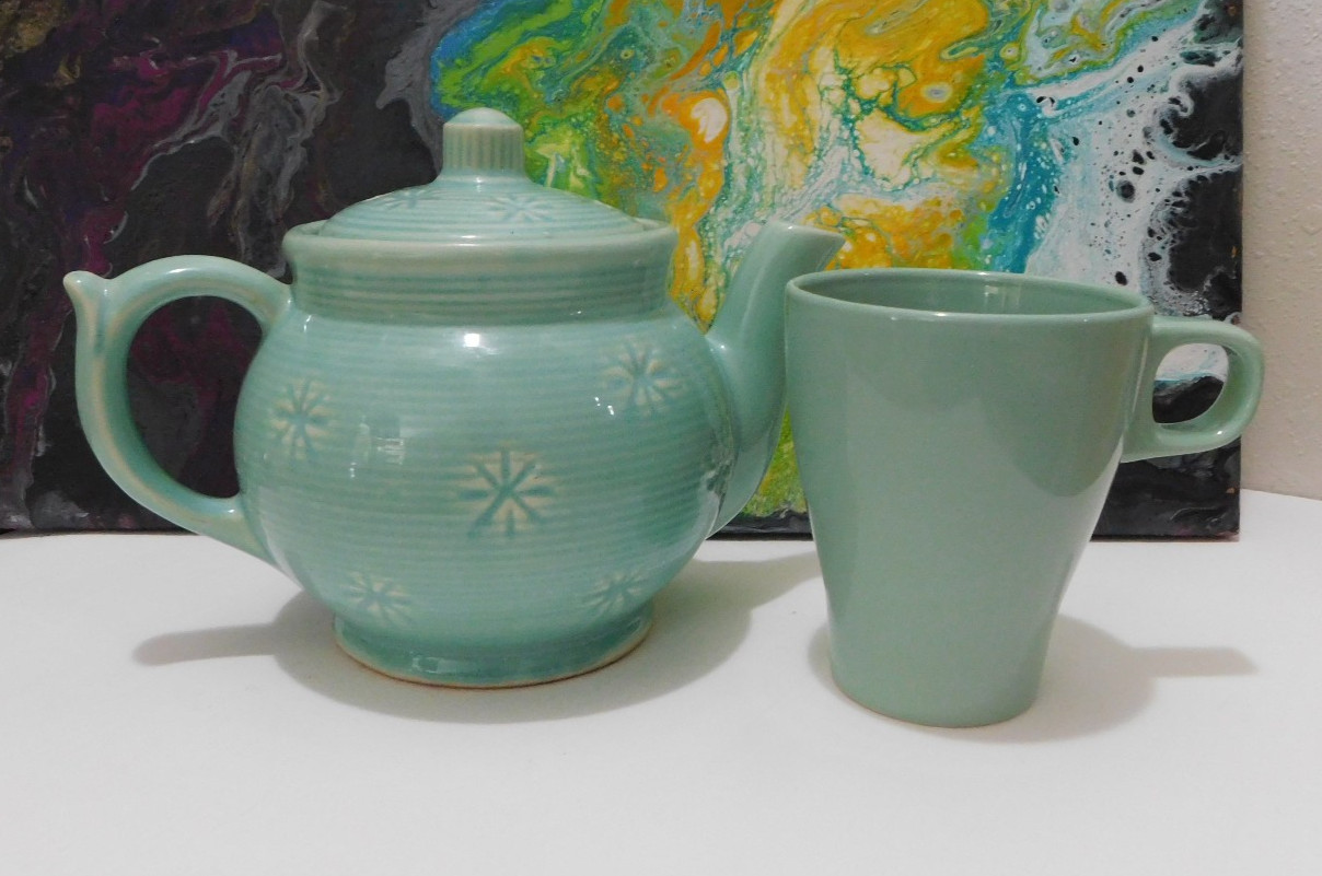 Ikea Fargrik Light Green 8oz. Stackable Coffee Tea Cup Mug Classic UnUsed