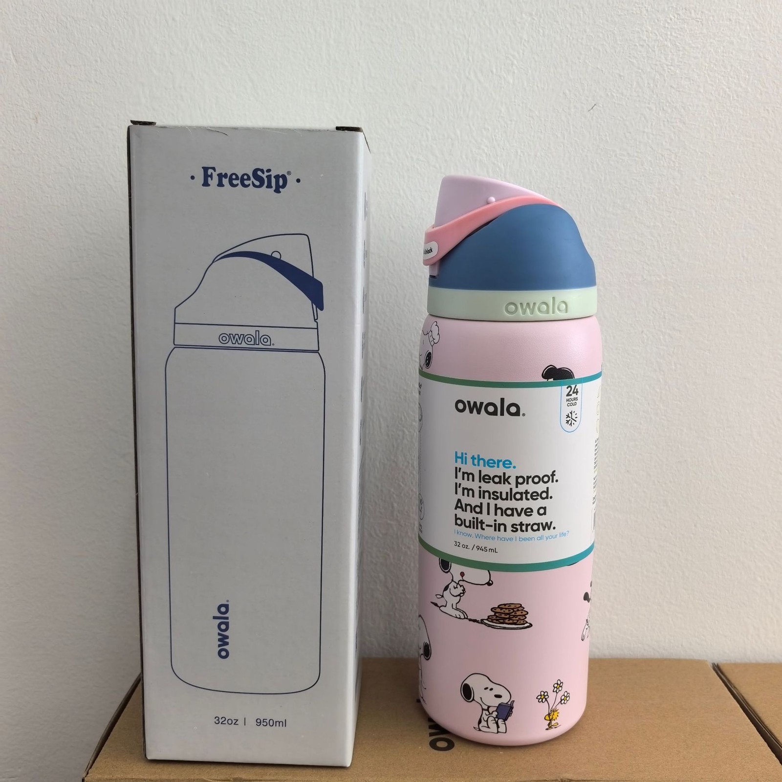 New Owala Snoopy Water Bottle Exclusive Tumbler 32/24oz Gift in Box-Choose Color