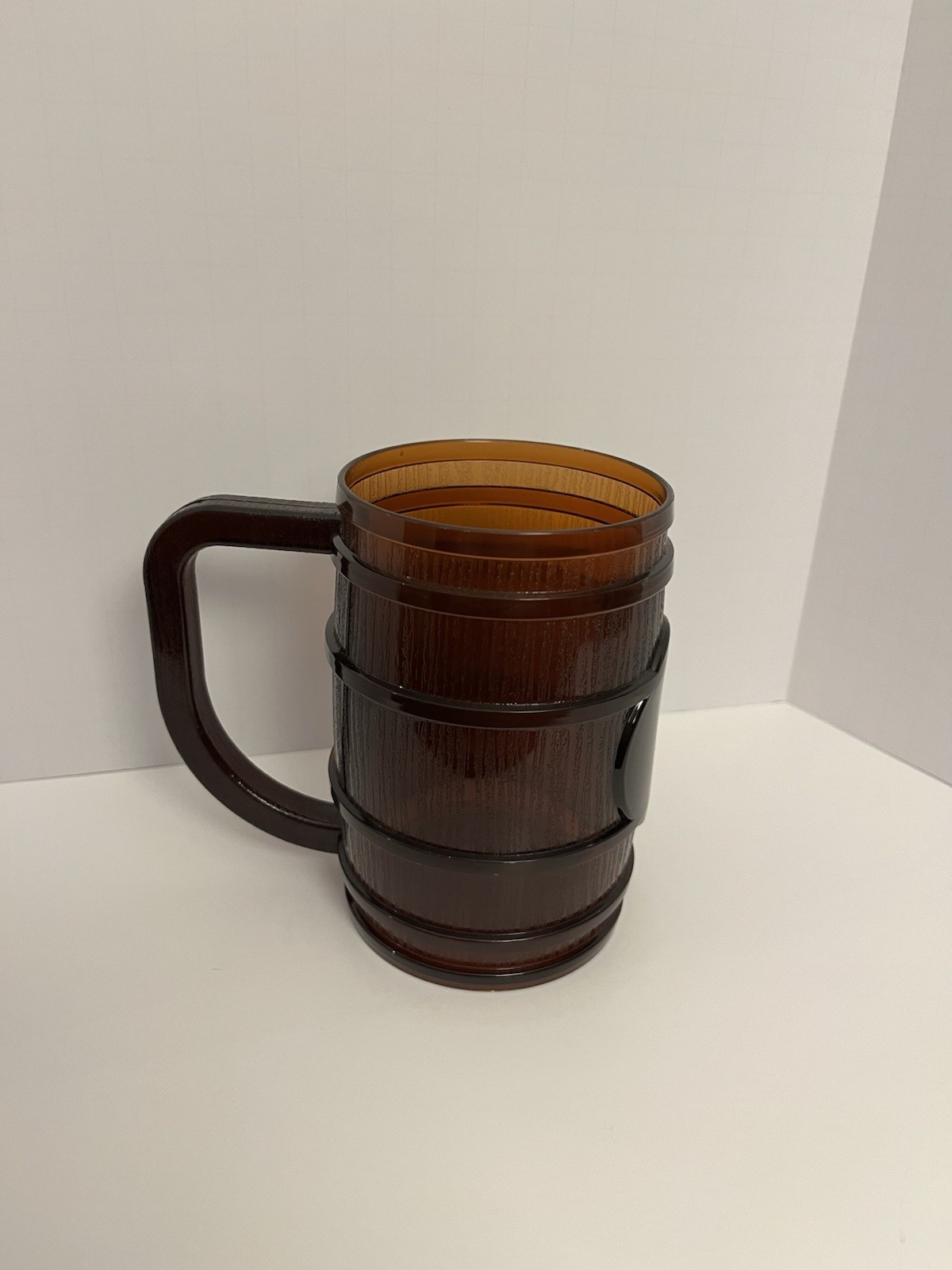 VTG, BERK Barrel Beer Mug Transparent Brown Plastic BPA Free Durable USA MADE