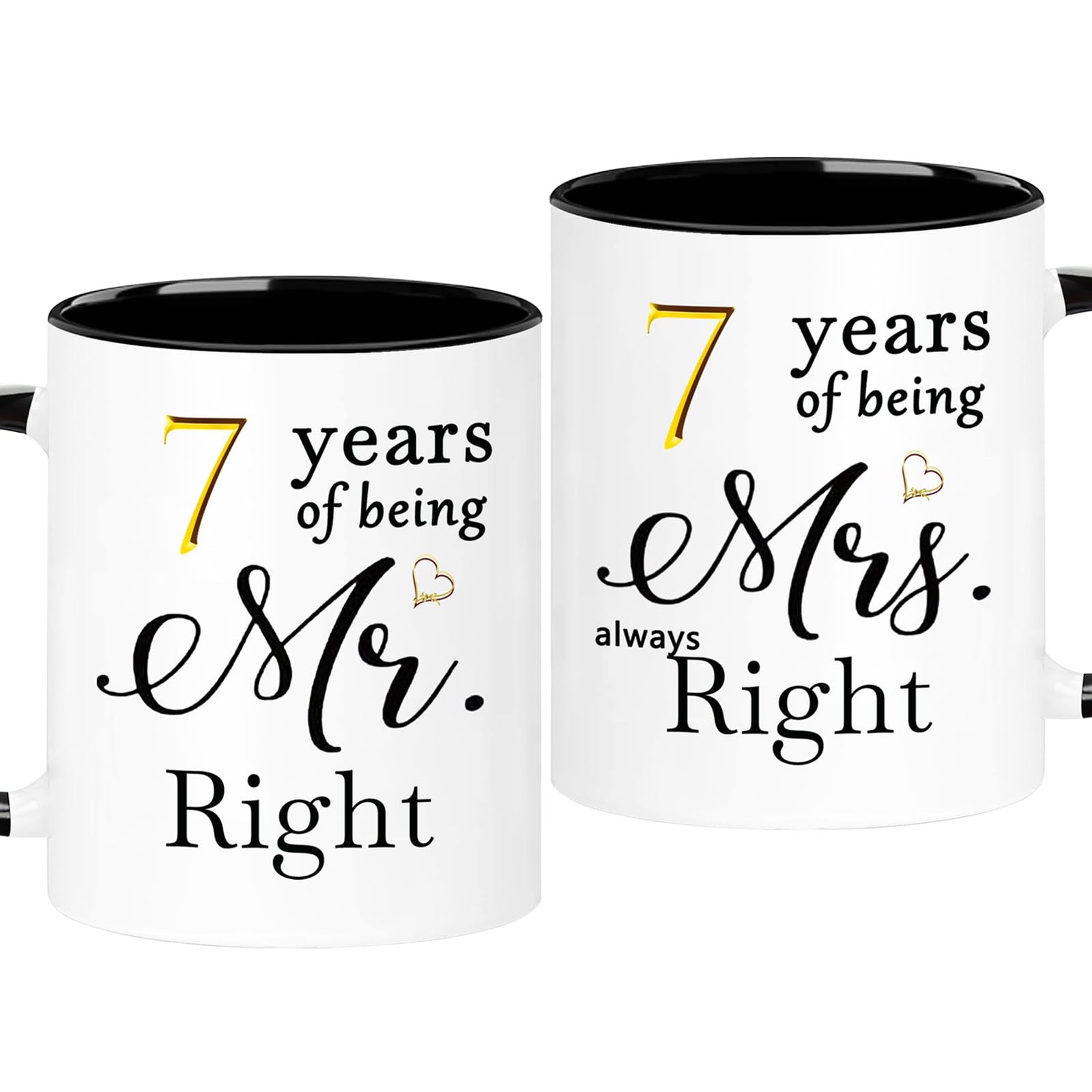 2 PCS 1 Year Anniversary Coffee Mugs Wedding Decorations Gifts Couple 11oz