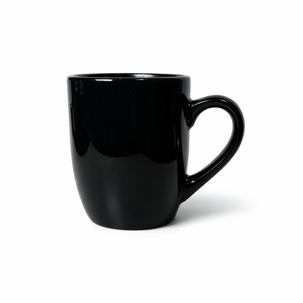 Black Ceramic Round Coffee Mug Solid Color