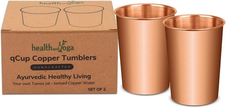 Juego De 2 Piezas Elegante Taza De Cobre Sólido De Puro Hecha A Mano 250ML NUEVO