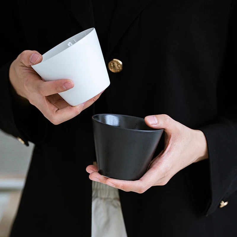 Ceramic Coffee Mug 200/250ML Minimalist Espresso Latte Cup Tea Mug Black White