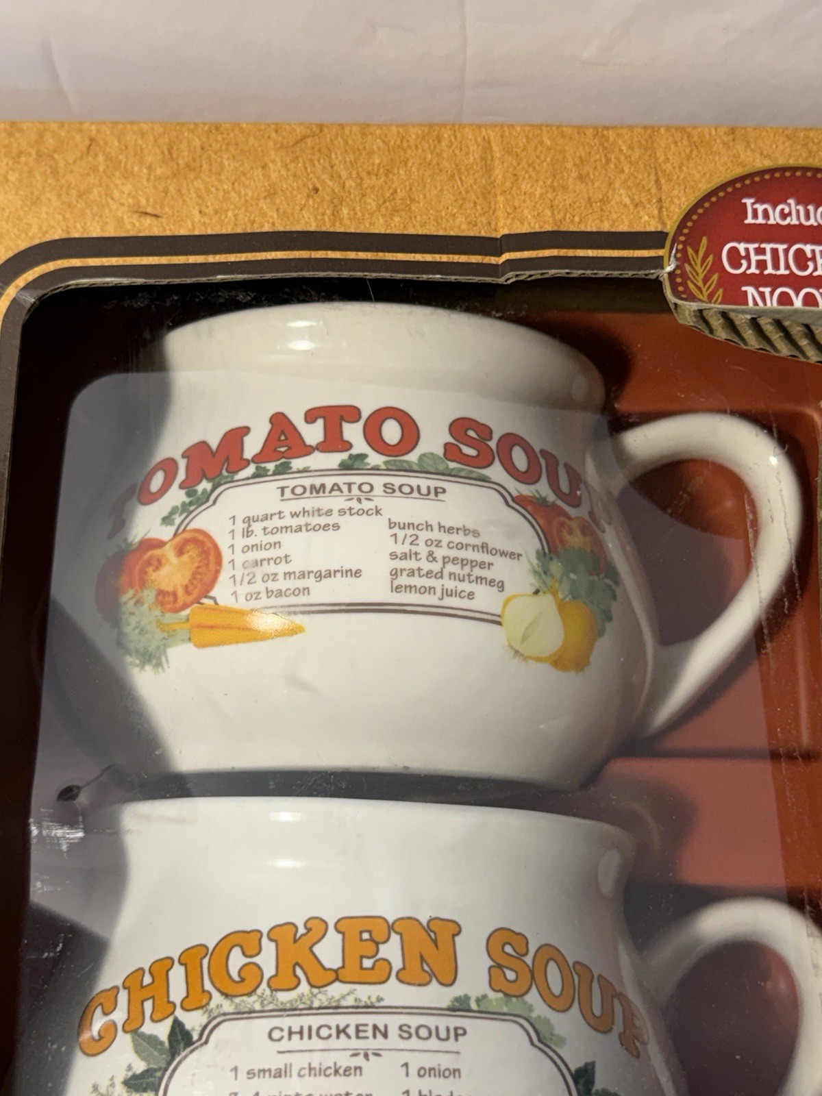 Retro Caraway Naturals Soup Gift Set 4 Ceramic Recipe Mugs Bowls NO FOOD MIX