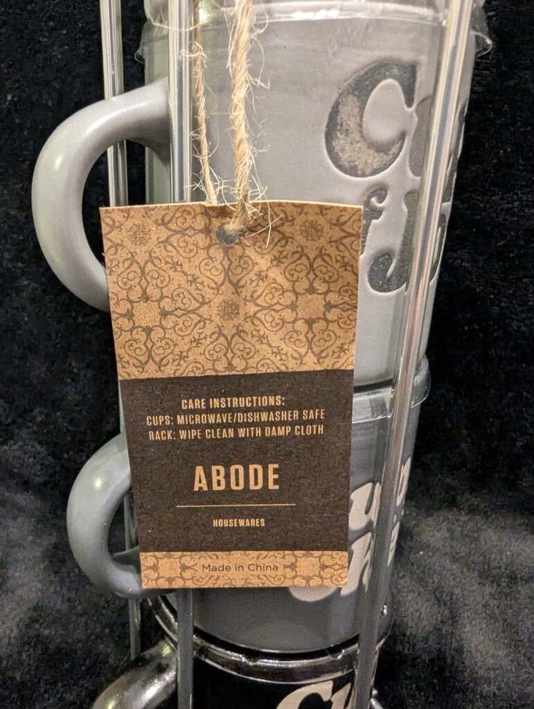 Abode Set of Four 3oz Stackable Expresso Mugs with Holder