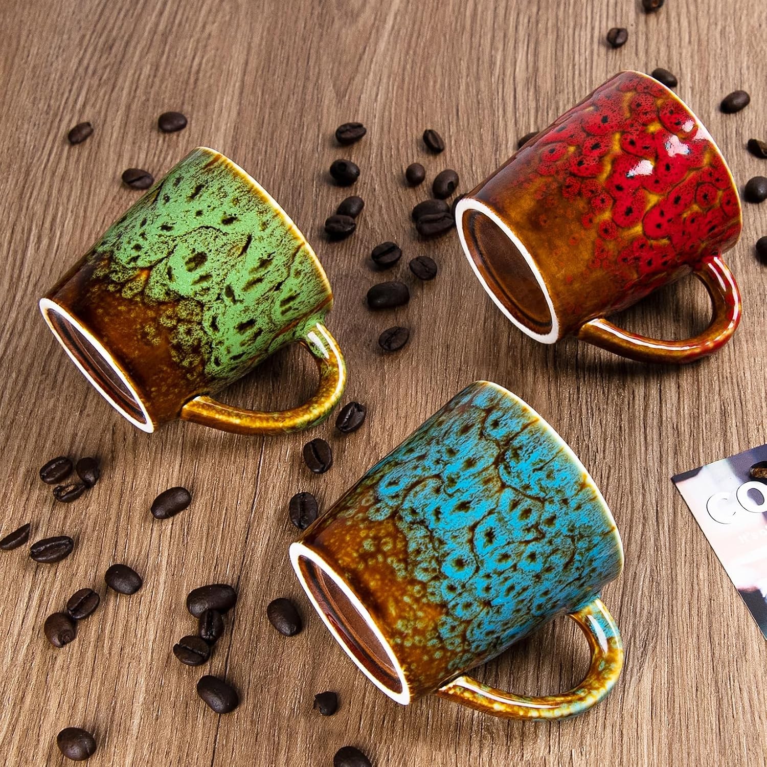 4.2 oz Espresso Cups Set of 2, Ceramic Coffee Mugs Demitasse Cups, Small
