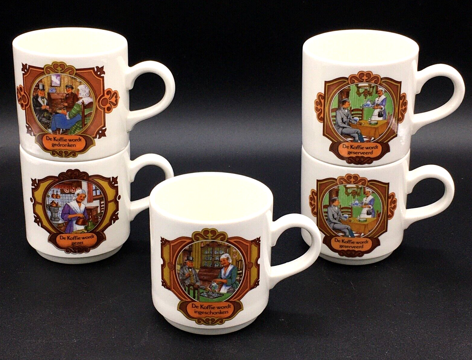 Villroy & Boch Septfontaines Coffee Cups Mugs Dutch Koffie Lot of 5