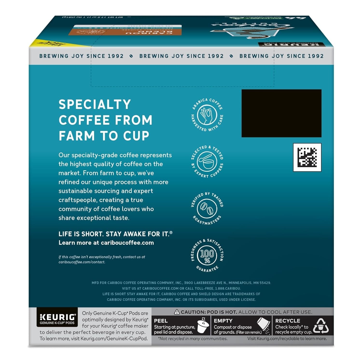 Caribou Blend Coffee K-Cup Pods, Medium Roast, 42 count – HOT & NEW!!!
