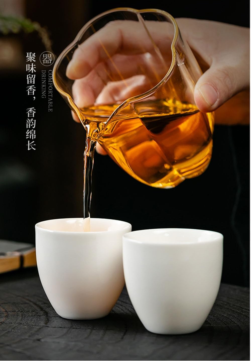 4 PCS White 3oz Small Porcelain Teacup Set Mutton Fat Jade Glazed Chinese