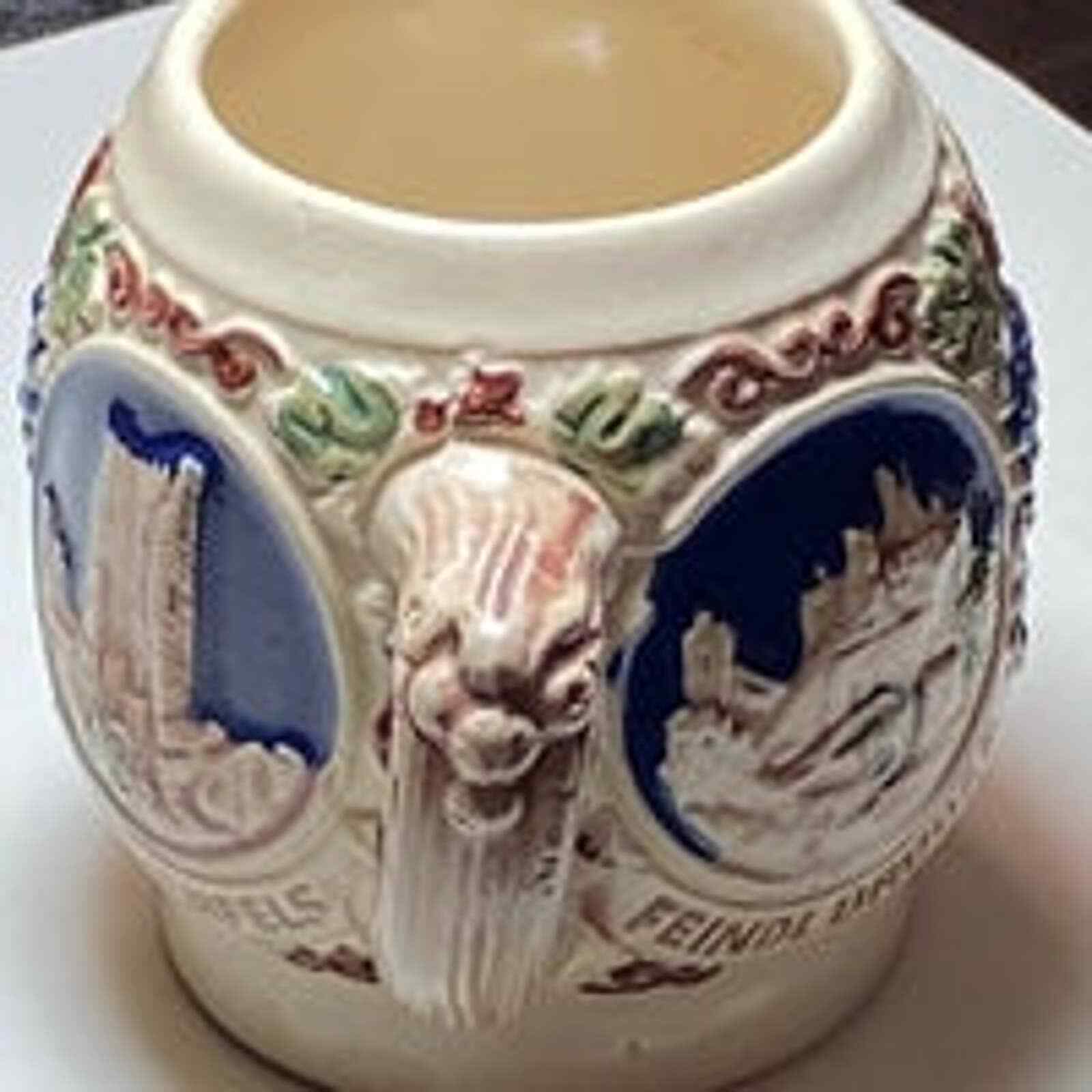 Vtg Cobalt Blue Small Beer Stein Mug Castles Original Gerz Gerzit W Germany