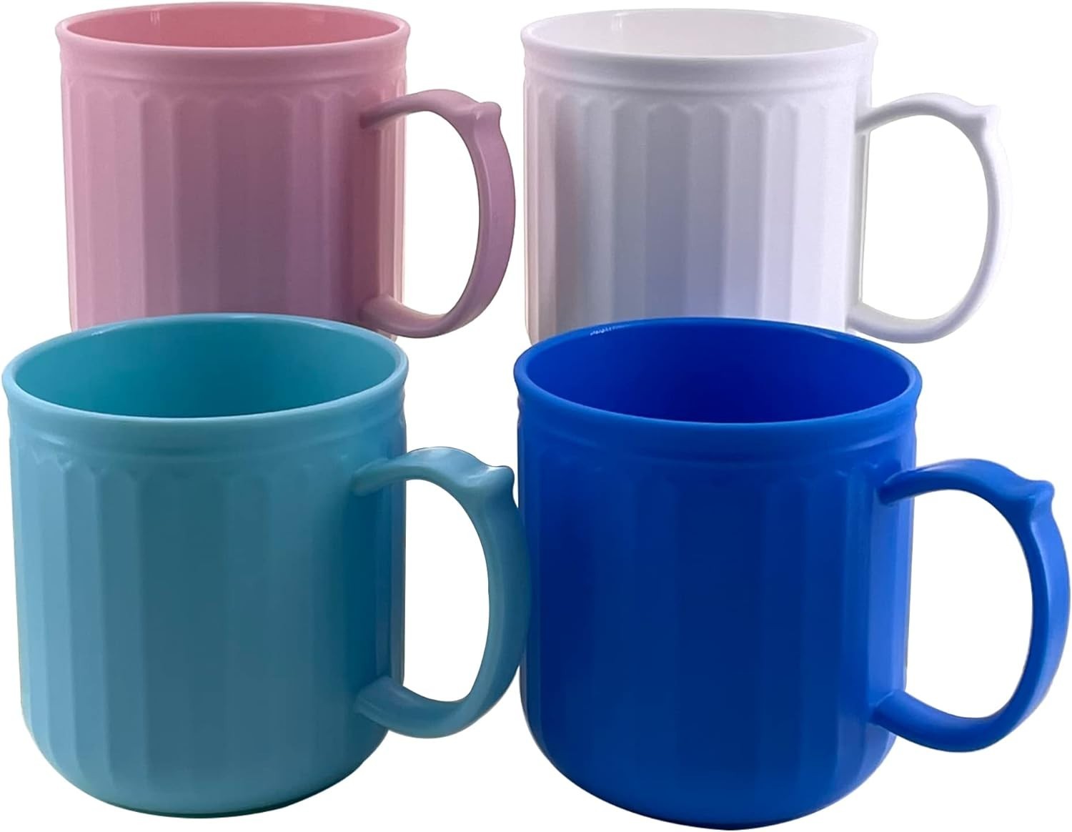 Plastic Coffee Cups with Handles – Unbreakable BPA Free Coffee Mugs 13 oz set…