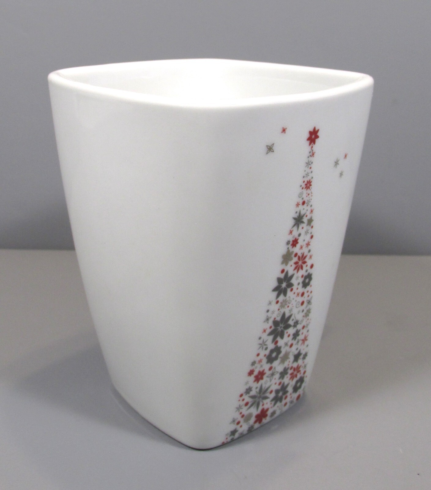 Food Network Linzer White Red Silver Holiday Tree Cup / Mug