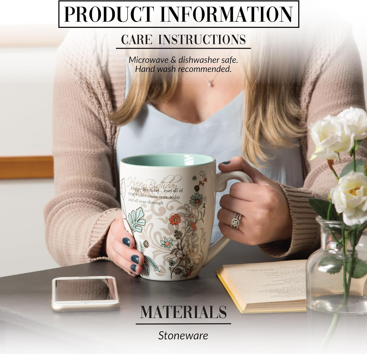Mark My Words Happy Birthday Mug, 4-3/4-Inch, 20-Ounce Capacity