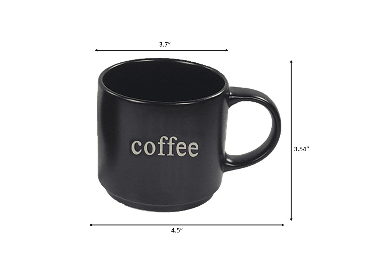 4 Piece 14 oz Stackable Ceramic Coffee Mug Set