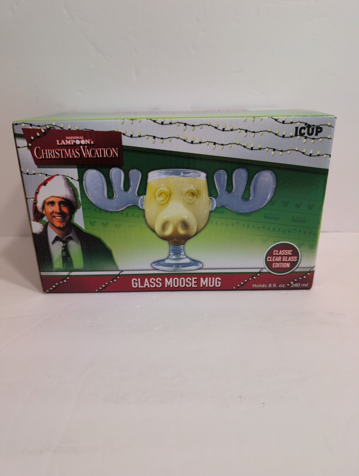 National Lampoon’s Christmas Vacation Griswold Clear Glass Moose Mug 8 FL oz