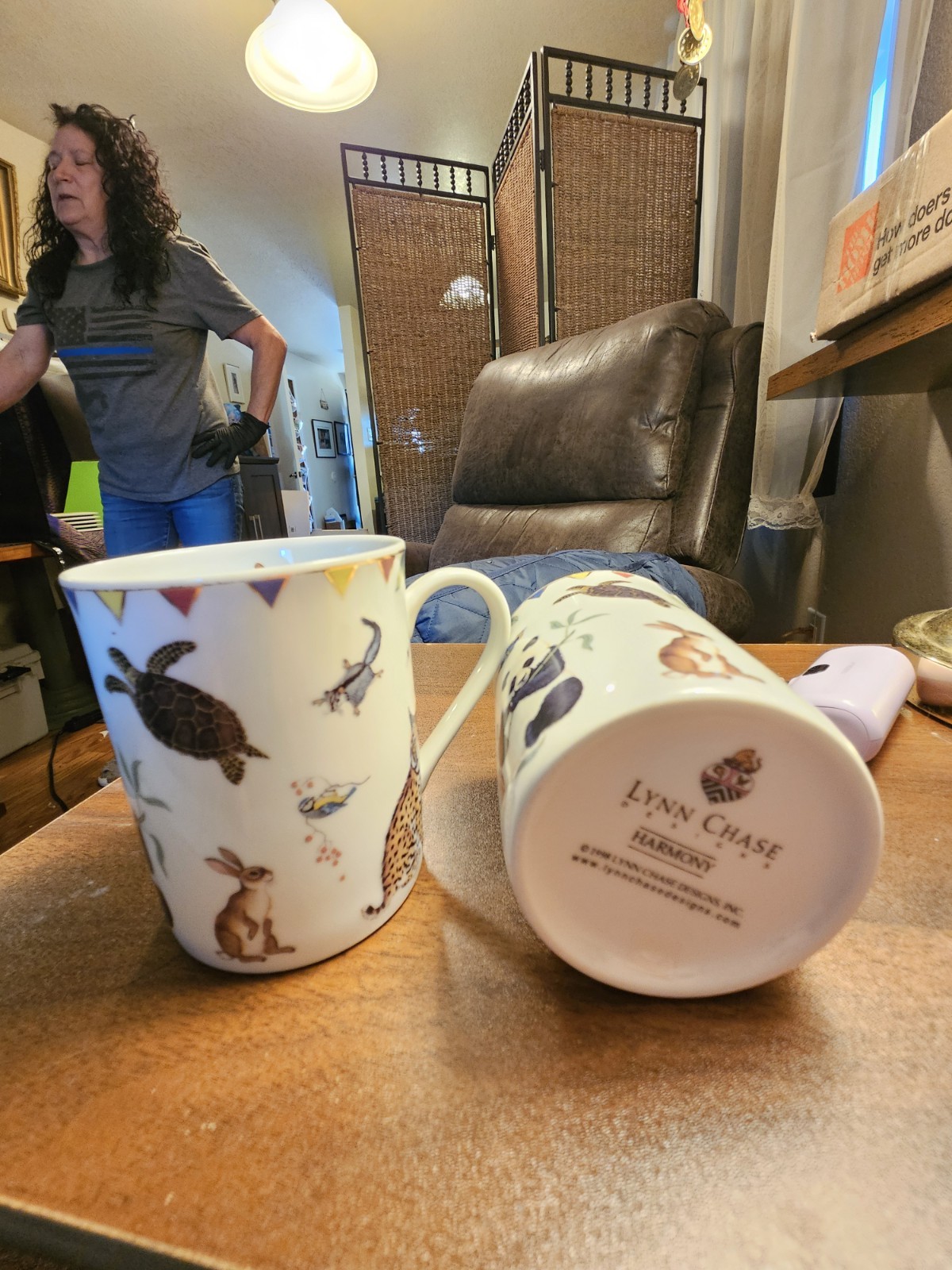 Lynn Chase Harmony Animal Print Ceramic Coffee Mug Set, 2-Piece, Multicolor
