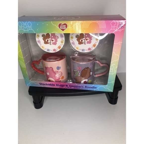 Care Bears Stackable Mug & Coaster Bundle | 2 Mugs & Stackers | New in Box