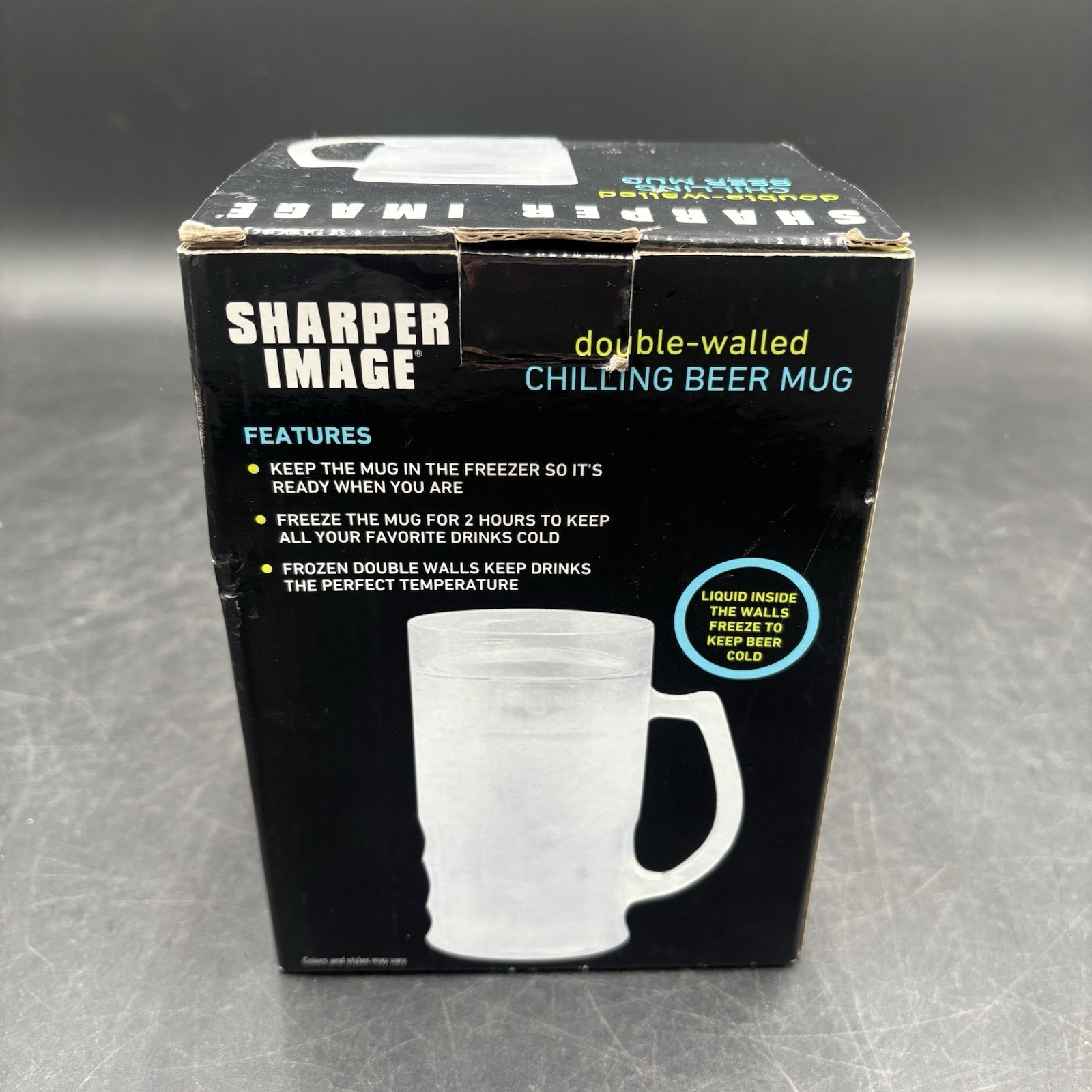 Brand New Sharper Image Double-Walled Chilling Beer Mug, Use With Any Drink