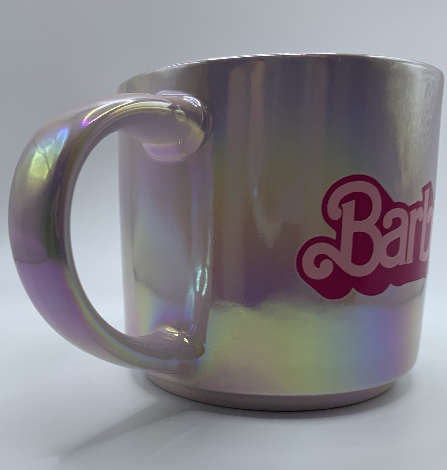 Barbie The Movie Stoneware Coffee Mug, Iridescent Pink Interior 15 fl oz
