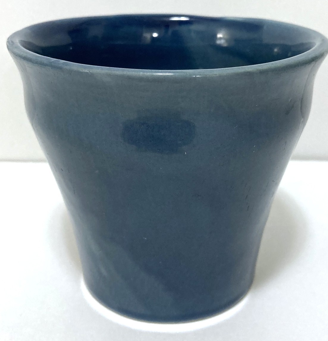 Vance Kitira Blue Stoneware Mug Glazed 3.75″ Contour Cup Thailand