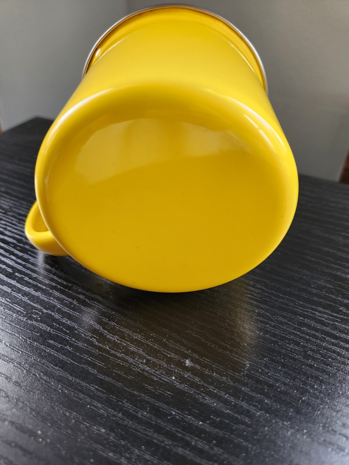 New Enamel ‘May You Be Proud’ Mug Cup Yellow outside White inside unbrand