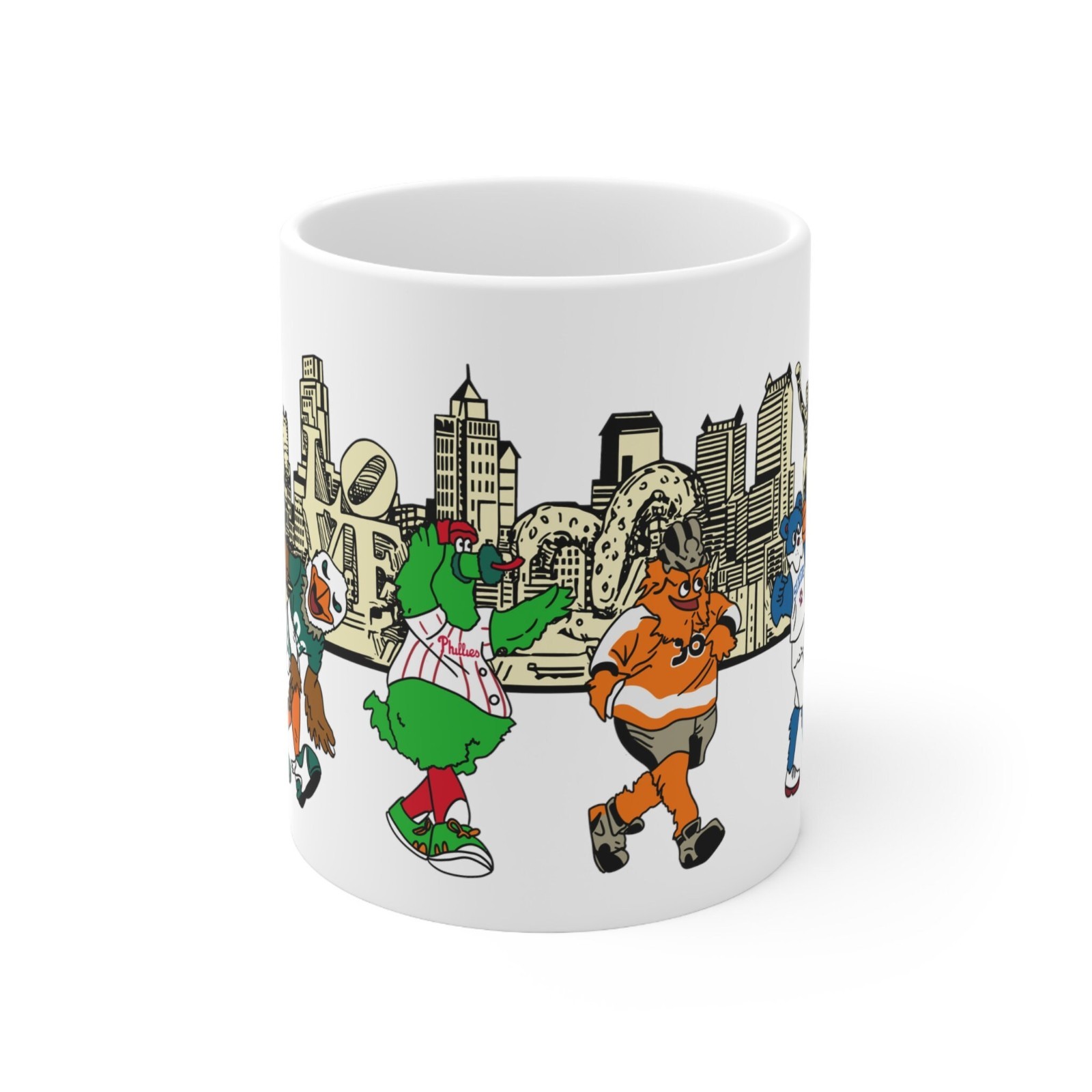 Philly Mascots Ceramic Mug – 11oz 15oz Philadelphia Sports Coffee Cup, City Team
