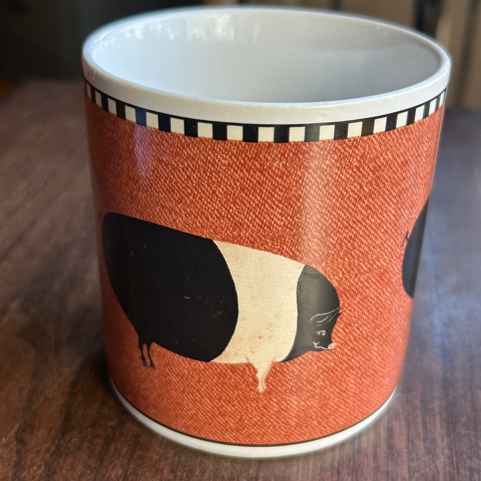 Warren Kimble Mug Country Barnyard Animals Oneida Brandon House Cup Red Pig