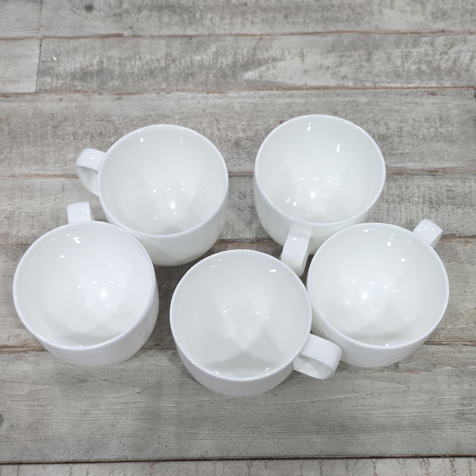 Hotel Collection White Bone China Coffee Cups 10 fl oz Set of 5