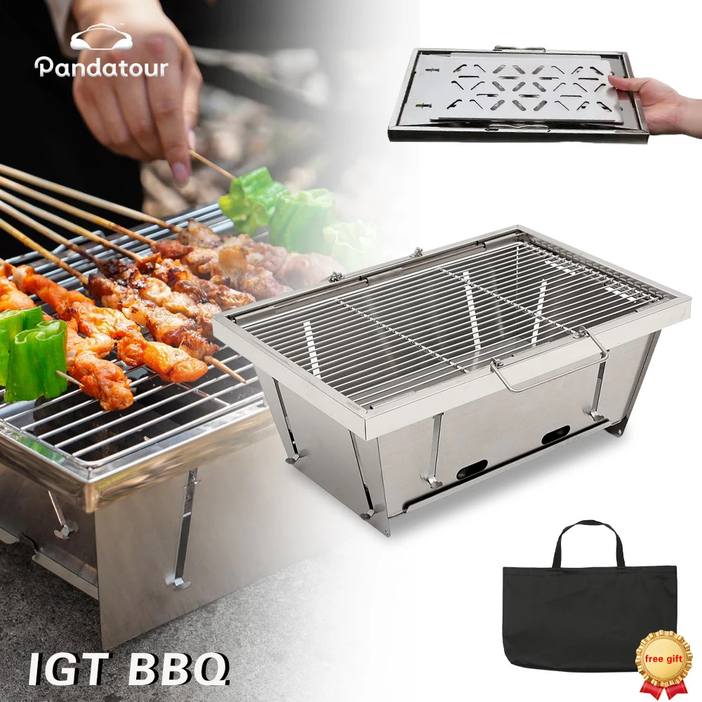 304 IGT 1Unit Grill Stainless Steel Outdoor Camping Picnic Tourist Tabletop Cook