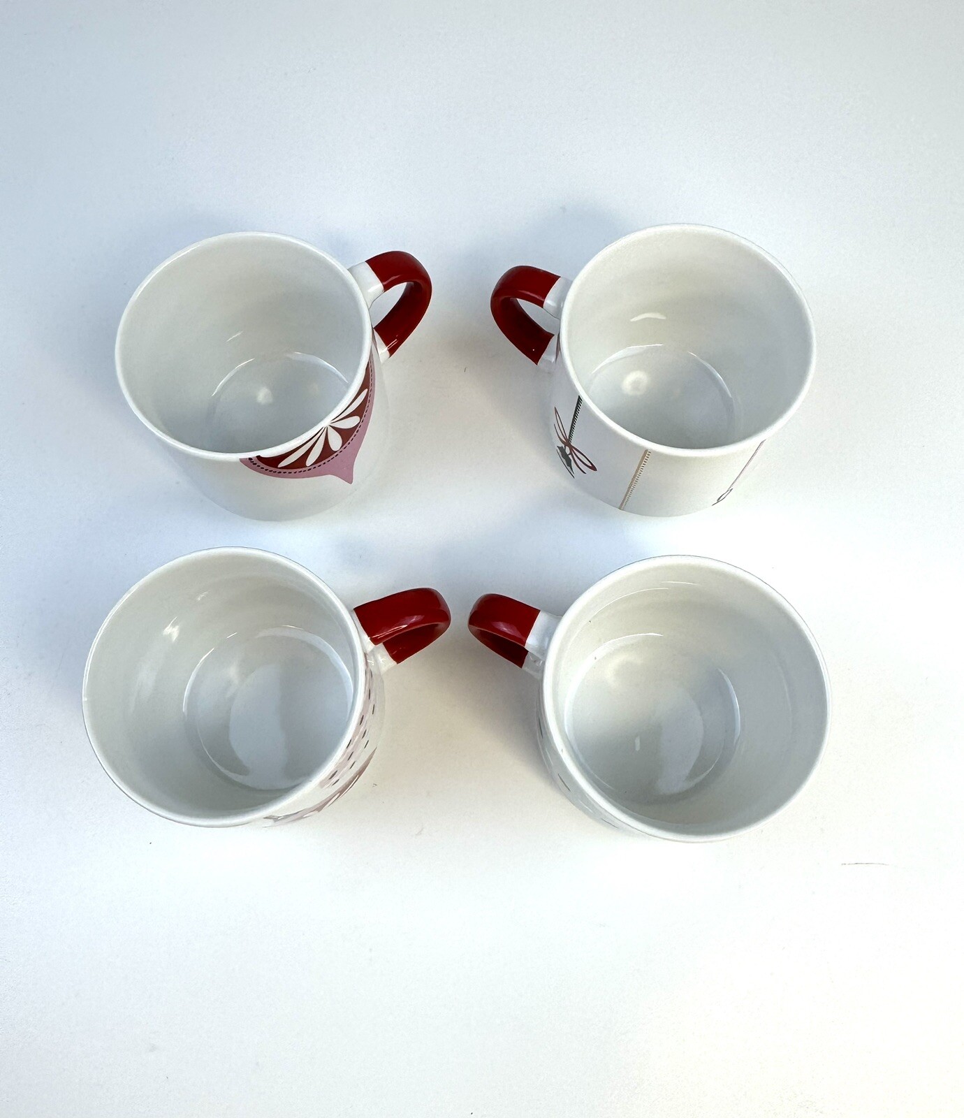 Pier 1 One Imports Stackable 4 Coffee Cups Mugs Stoneware Christmas Ornaments