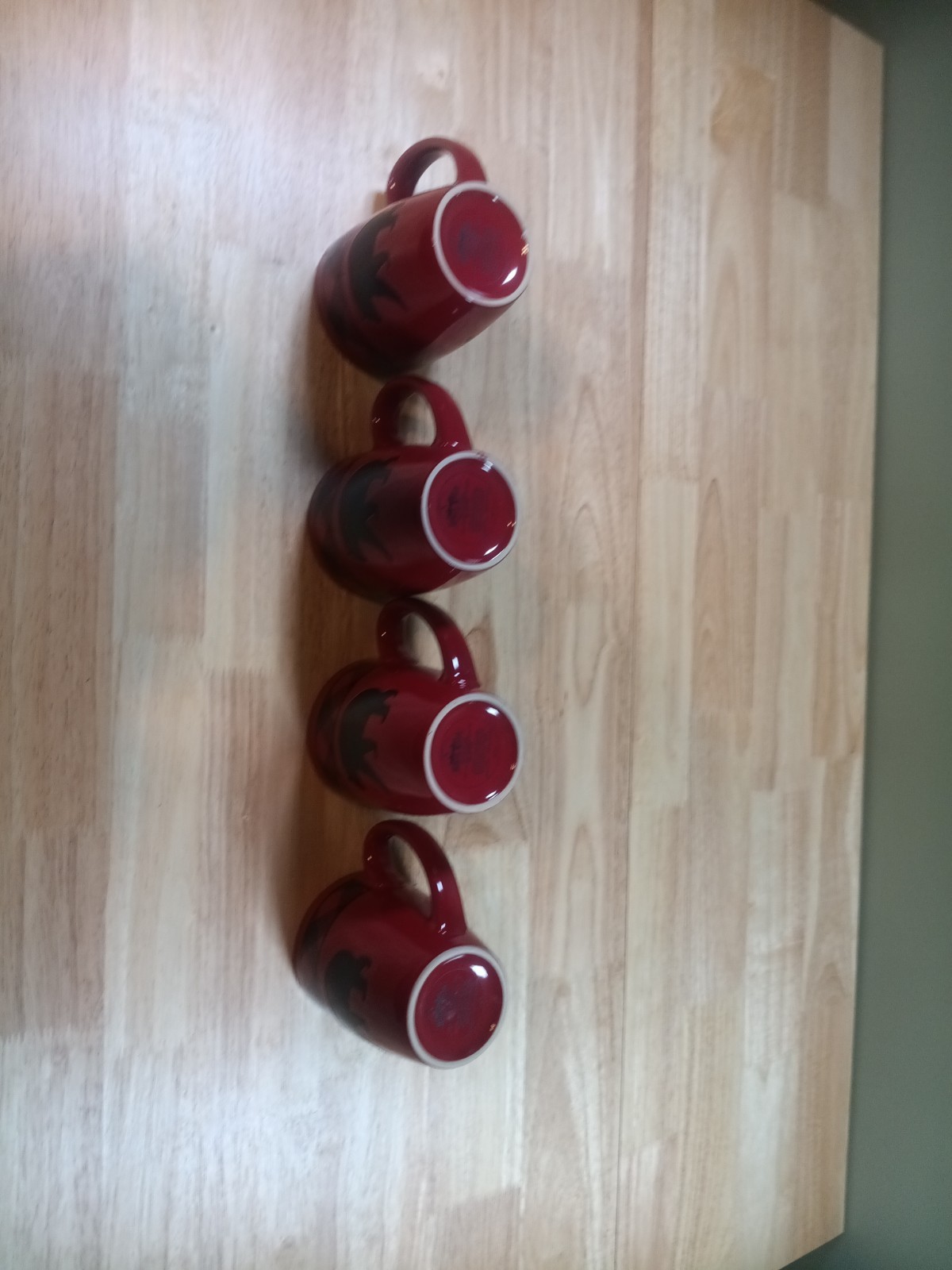4 White River Moose Coffee Mugs Buffalo Plaid Red Black Bass Pro Shop