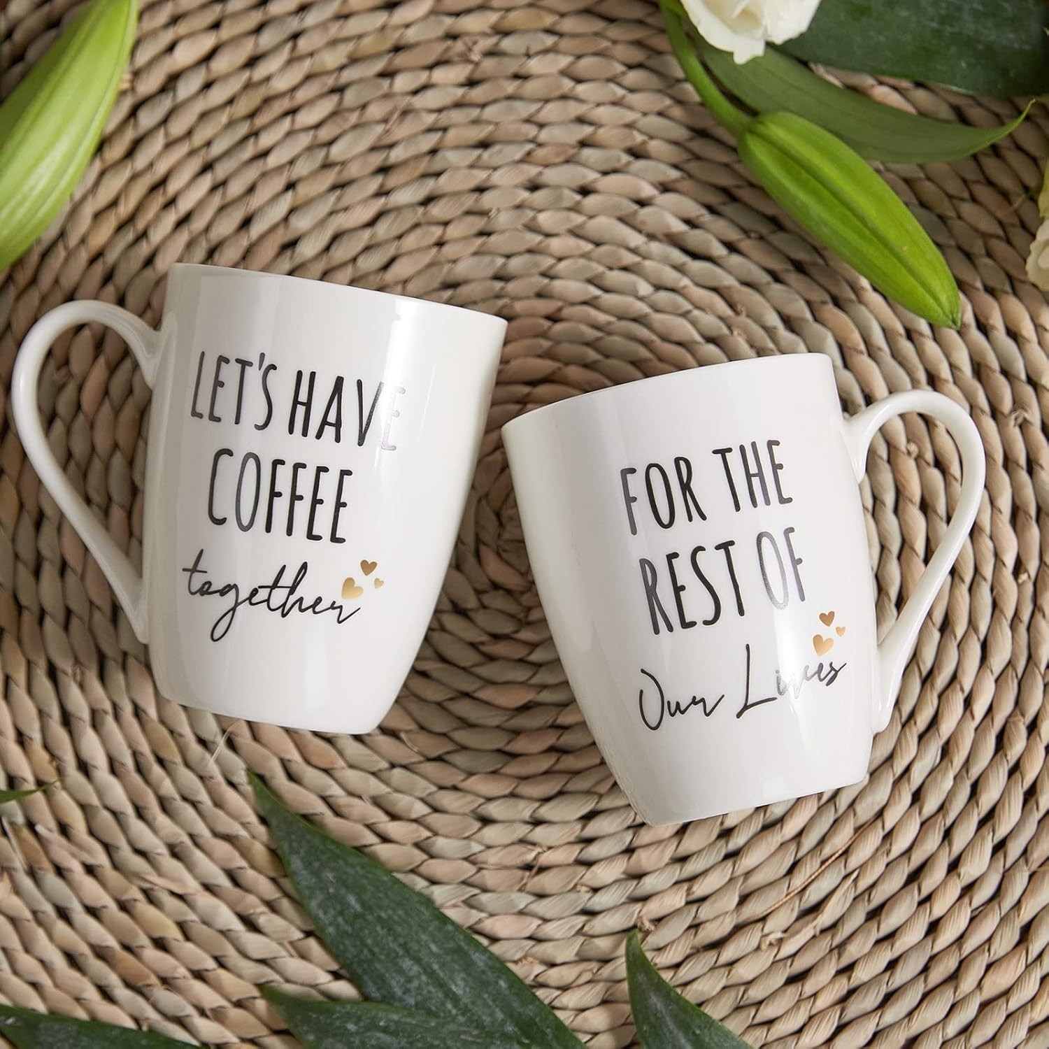 Ceramic Engagement Gifts For Couples Newly Engaged Unique Coffee Mugs Set Of …