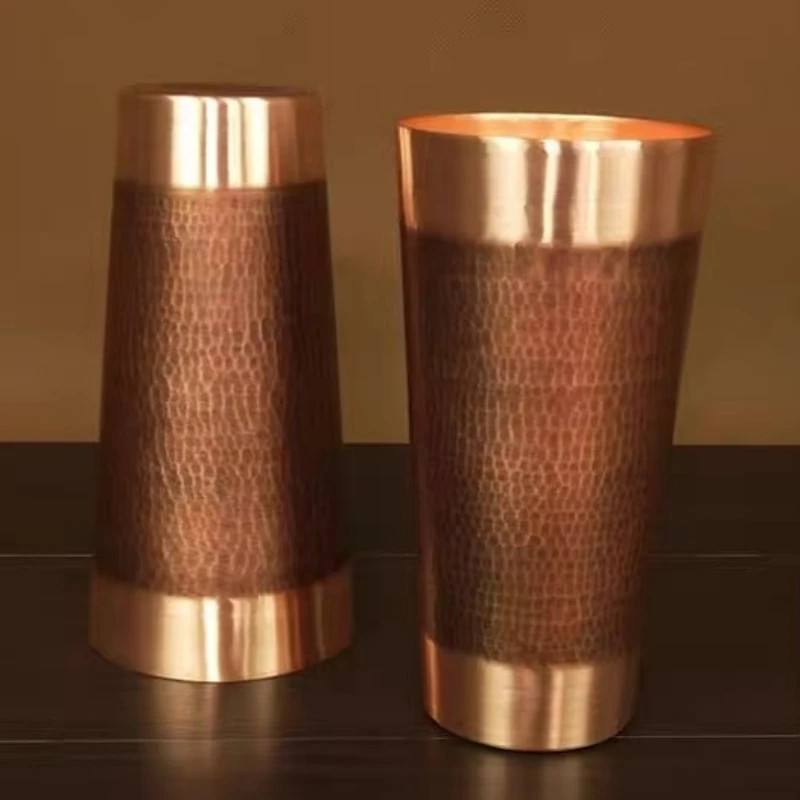 Pure Copper Coffee Cup Handcraft Engraving Hammer Texture Milk Tumbler Beer Mug