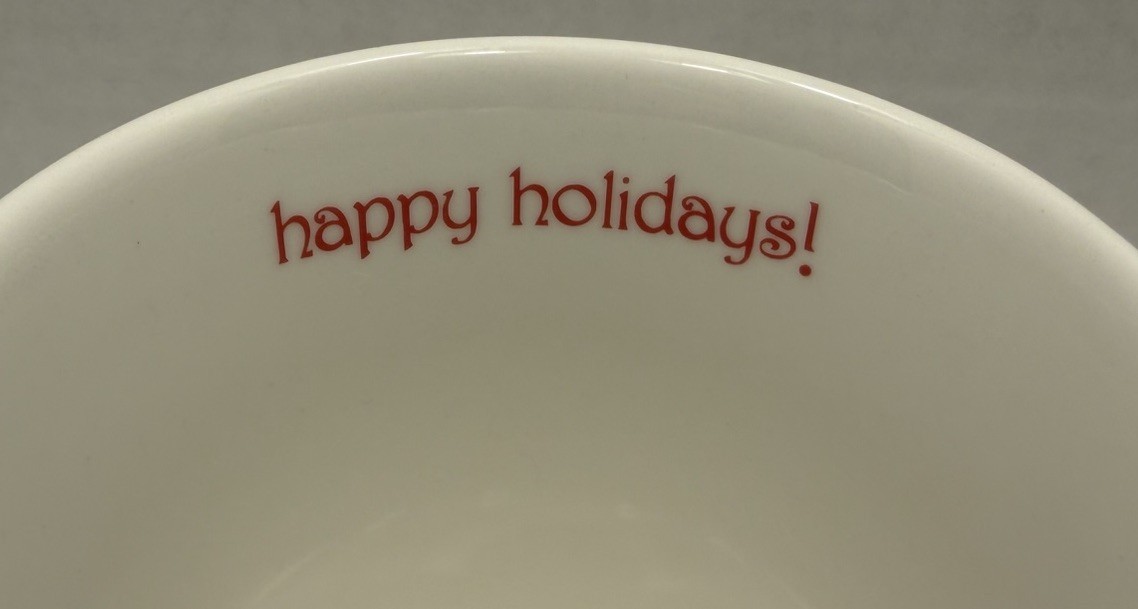 Secret Celebrity Happy Holidays Bears Mug Cup With Red Handle Christmas Mug