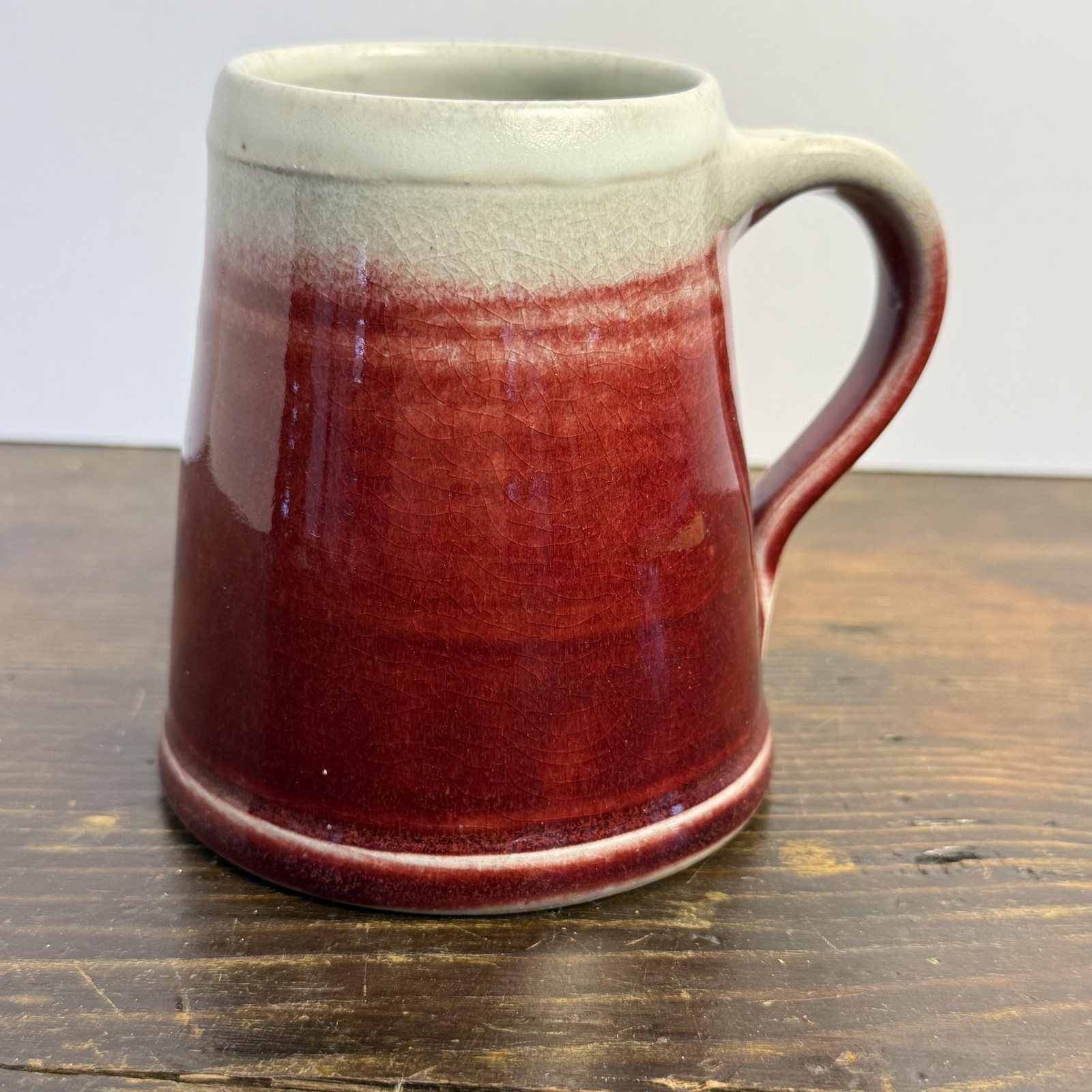 VTG Whitefish Pottery Bigfork Montana Red Stoneware Mug Handmade Sailboat USA