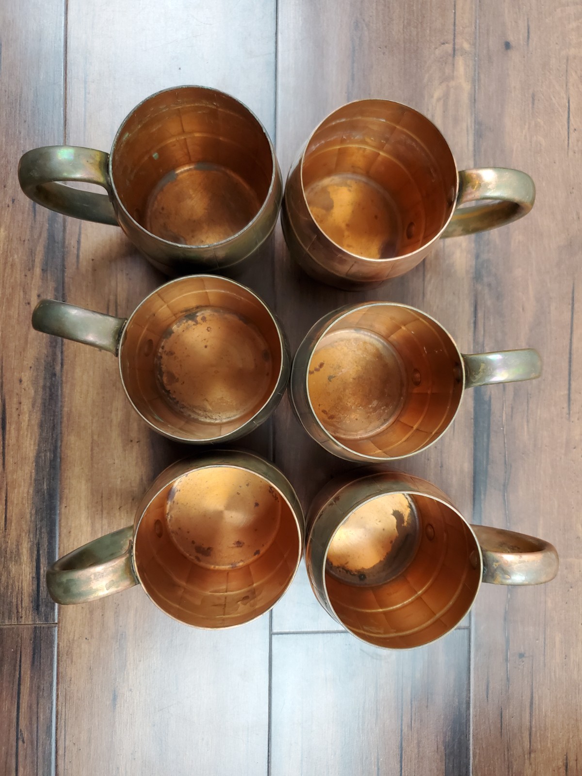 Vtg Lot of 6 West Bend Solid Copper Moscow Mule Barrel Style Mug Cup Lot 3.75”