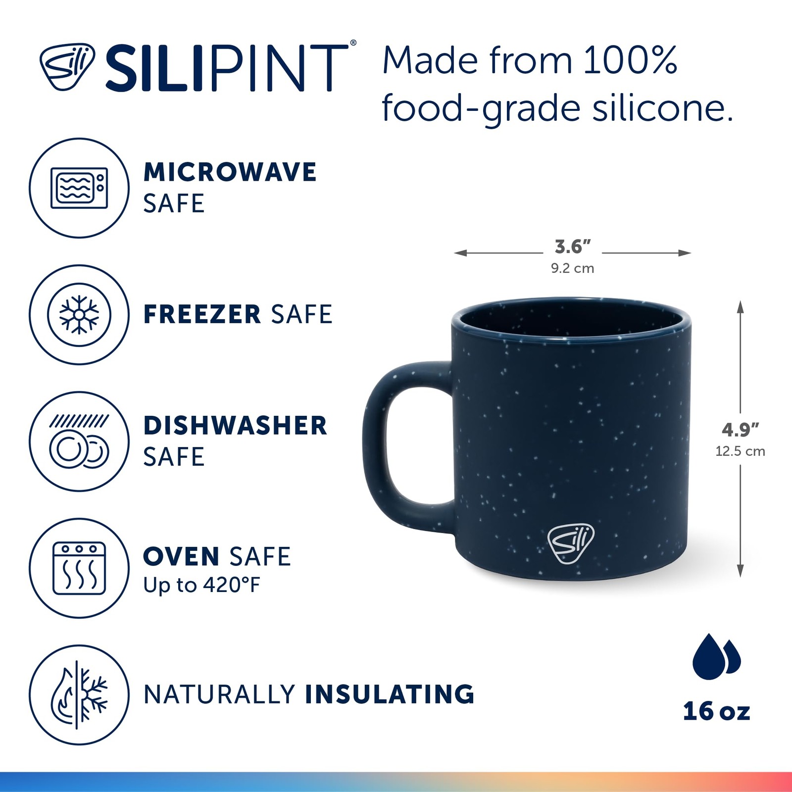 Silipint 16oz Silicone Coffee Mug – Unbreakable Dishwasher Safe Microwave Ove…