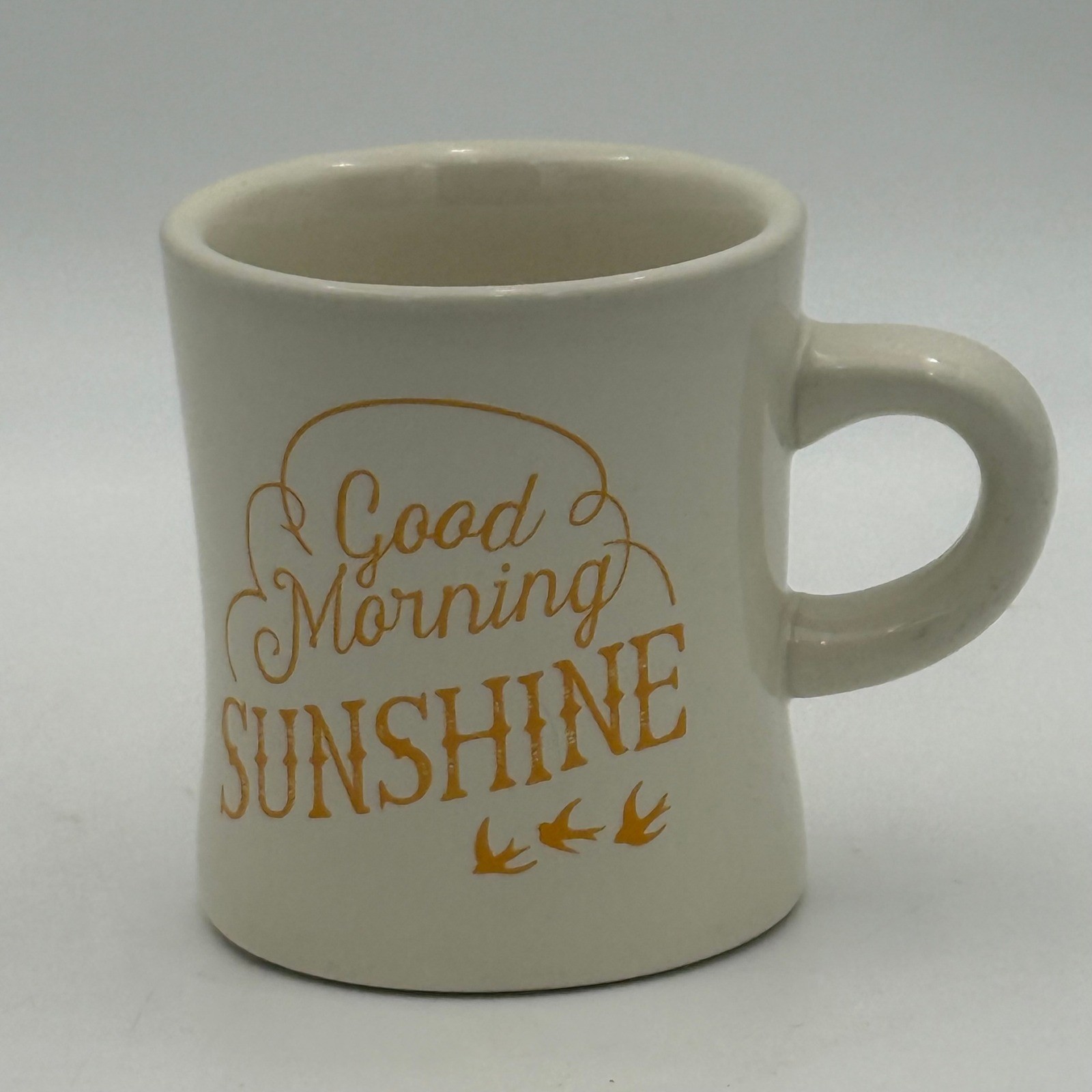 Now Designs Good Morning Sunshine Coffee Mug Cream Orange Sun Birds Ceramic