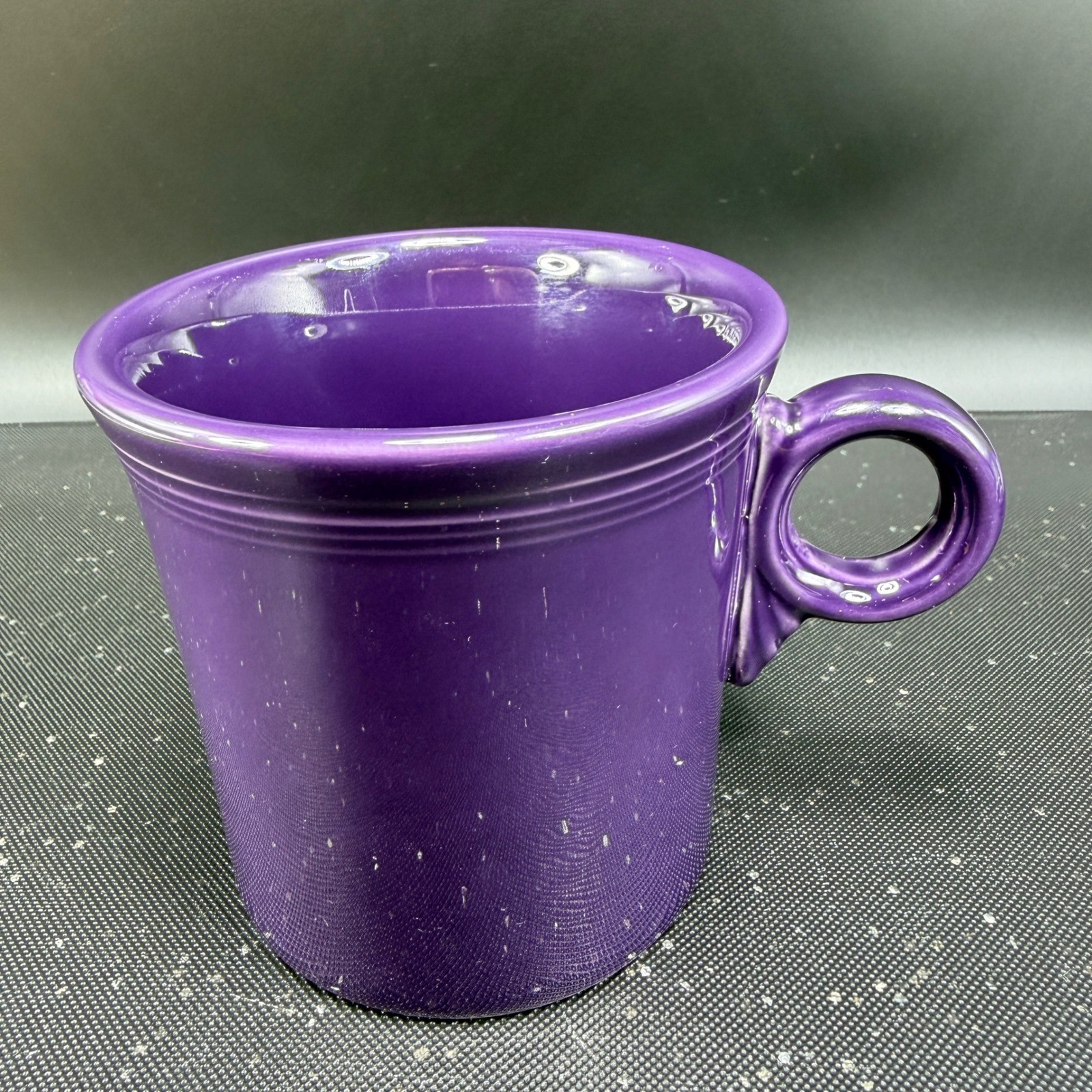 Fiesta HLC USA Plum Purple Coffee Mugs Set of 2 Ring Handle Ceramic 3.5in tall