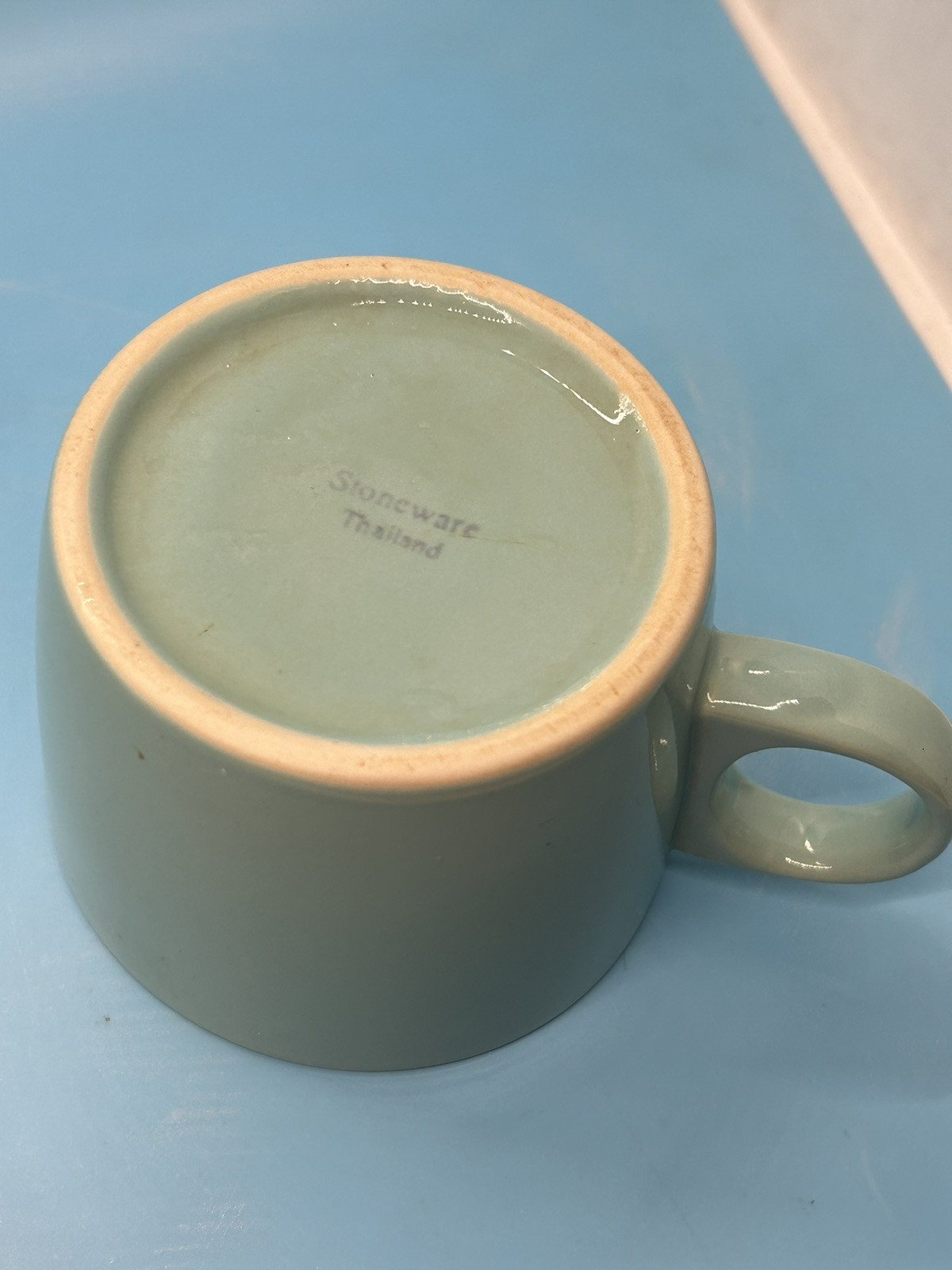 Aqua Thailand Stoneware Coffee Mug Cup Teal Set Of 3 6 Oz. 2 1/2 In