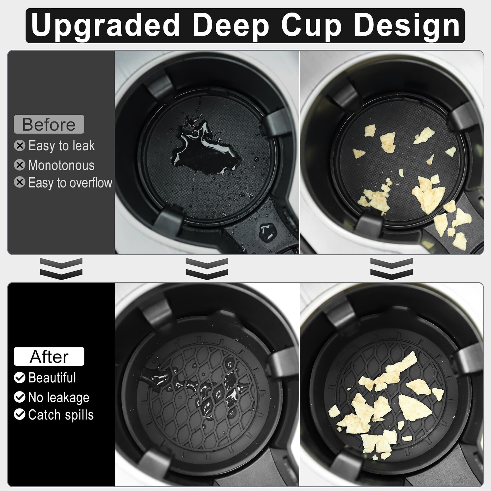 Car Cup Holder Coaster Silicone Cup Holder Insert Universal Non Slip Cup Holders