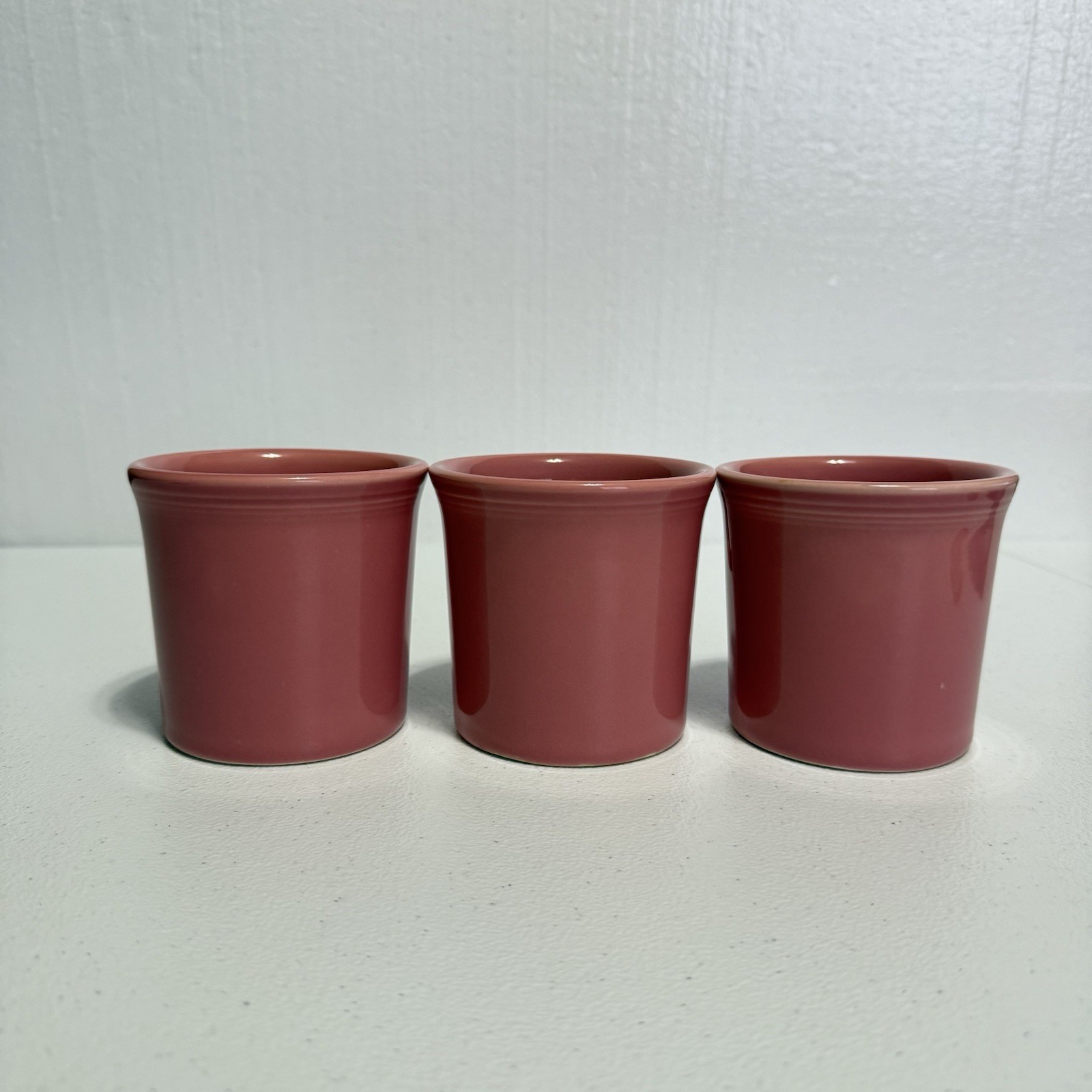 Fiesta Ware Peony Pink Mug Set Of 3 Tom&Jerry Ring Handle Coffee Cup 12oz USA