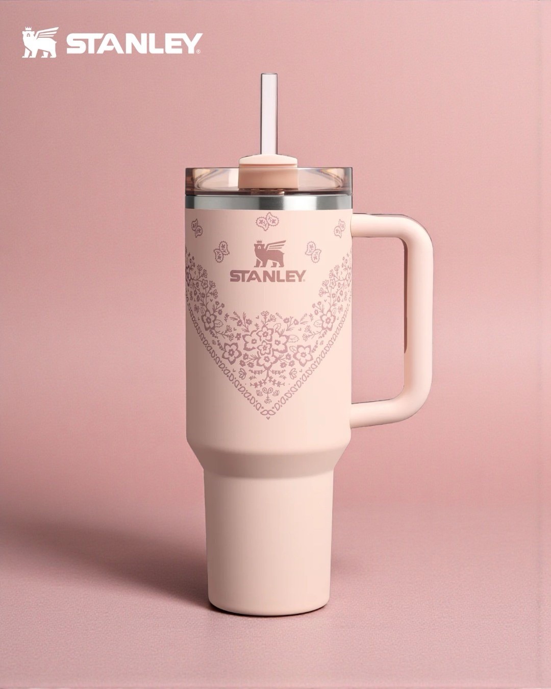 Stanley Mesa Rose Conch Floral 30oz Quencher H2.0 Flowstate Tumbler (NIB)